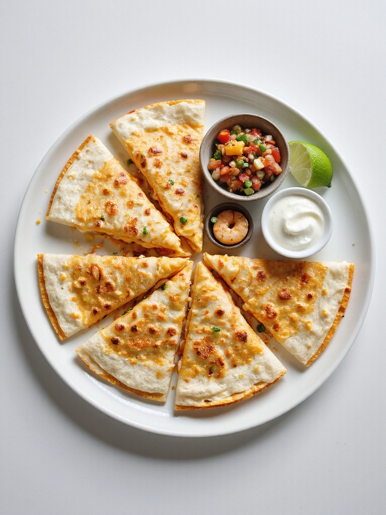 monterey jack shrimp quesadillas