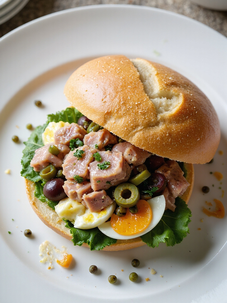 ni oise inspired tuna olive sandwich