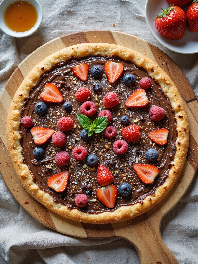 nutella berry air fryer pizza