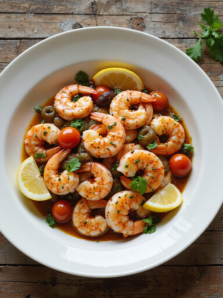 one pan mediterranean shrimp skillet