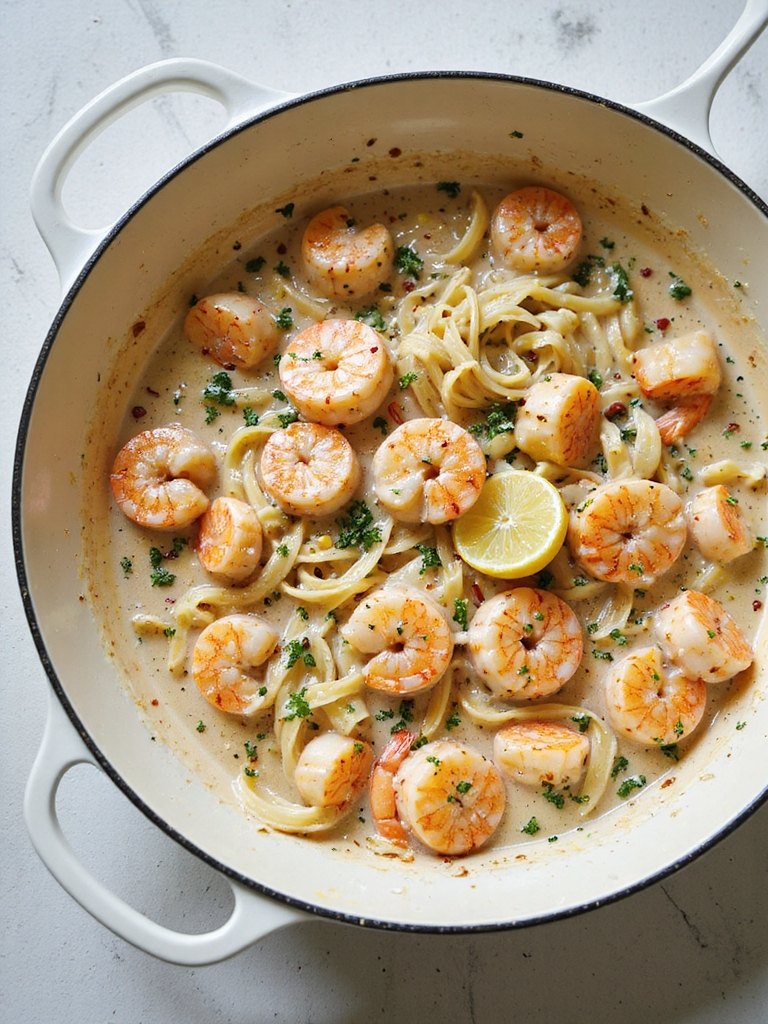 one pot creamy seafood pasta