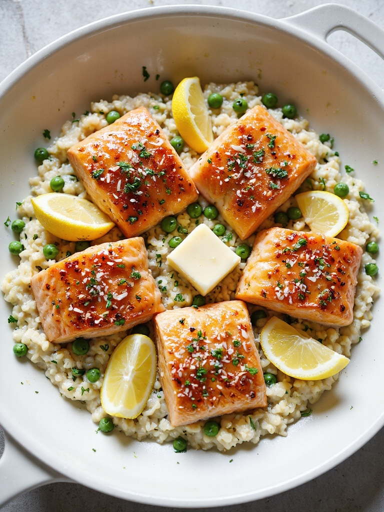 one skillet creamy lemony salmon