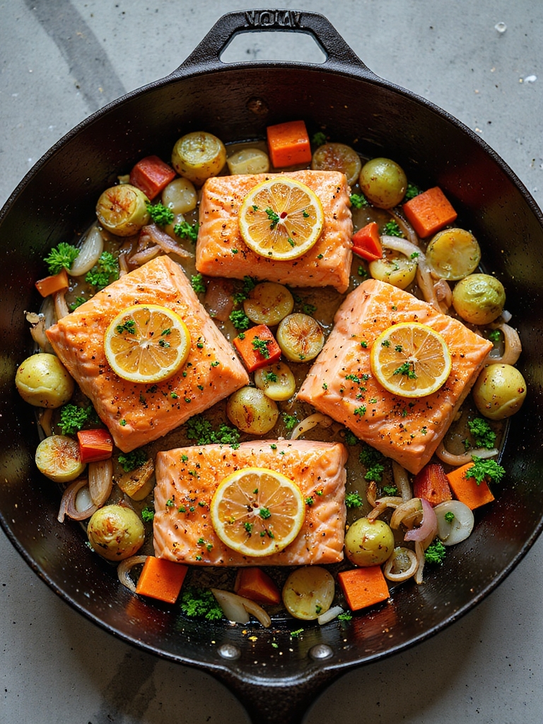 one skillet frozen salmon dinner