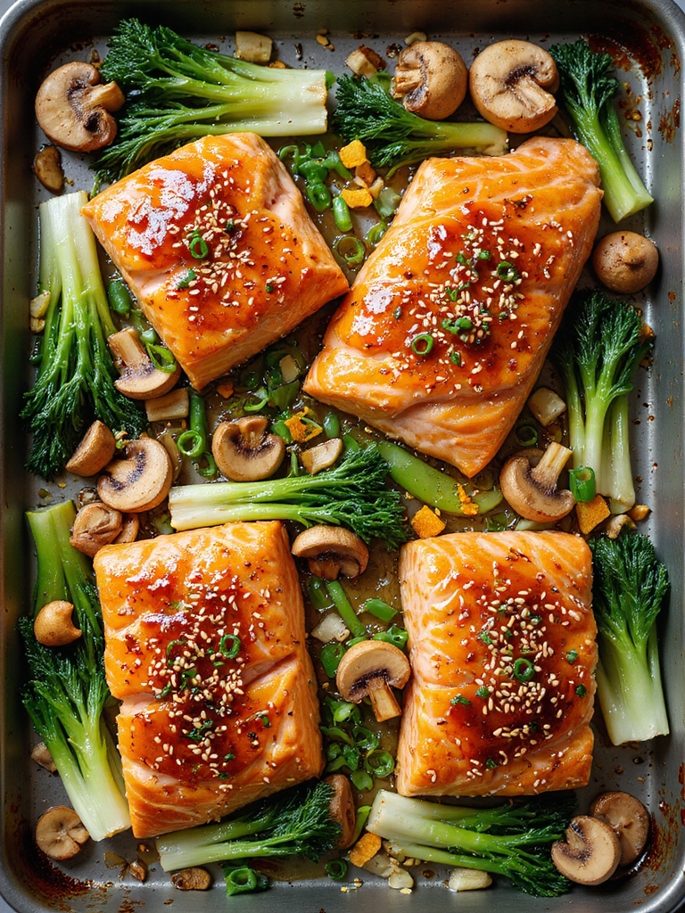 orange ginger glazed roasted salmon
