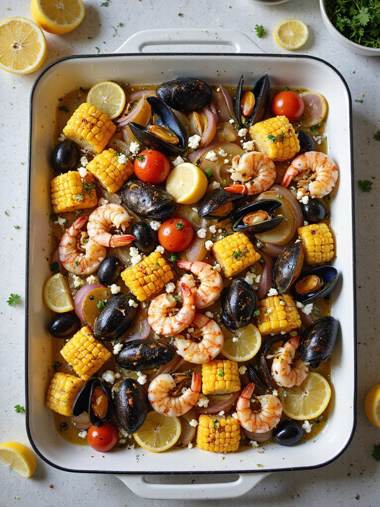 oven baked easy seafood boil