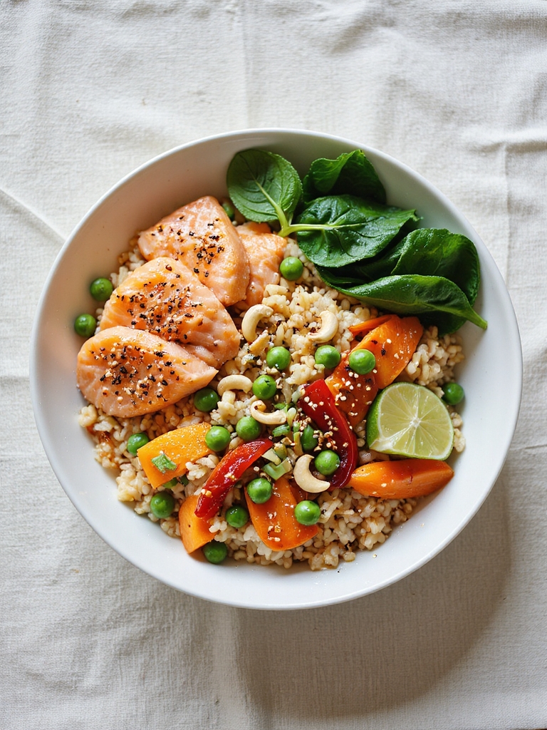 oven to stovetop salmon friedrice