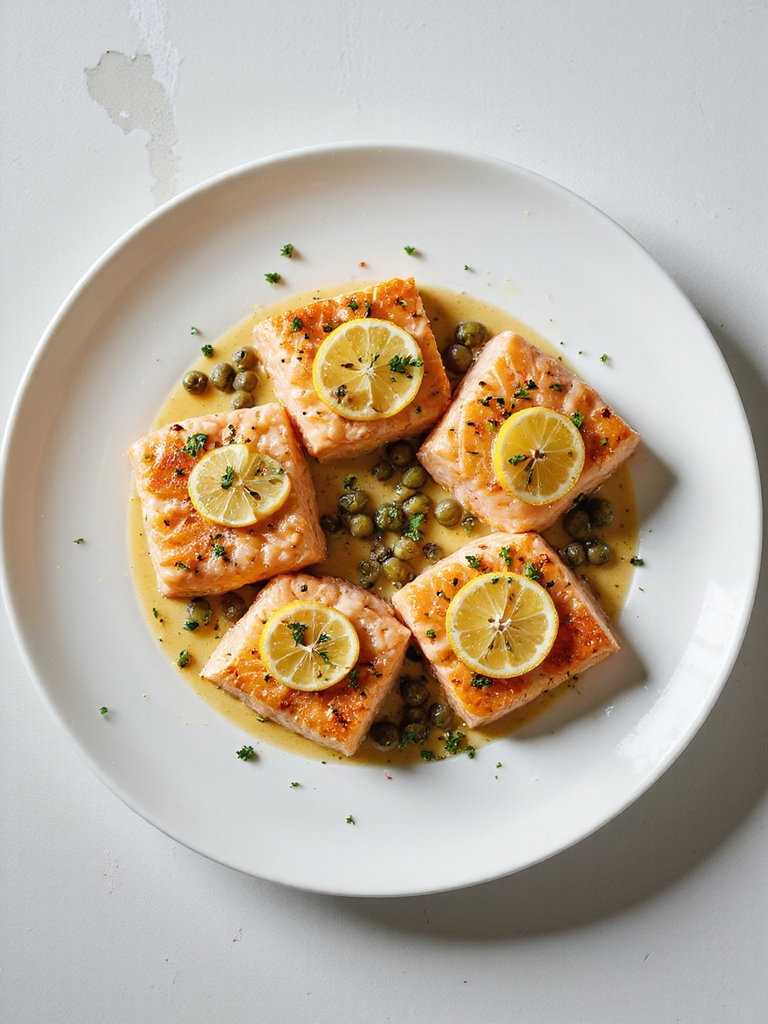 pan seared salmon with piccata