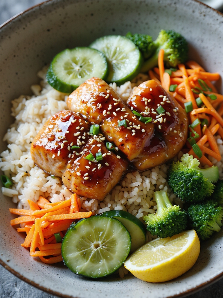 pan seared salmon with teriyaki