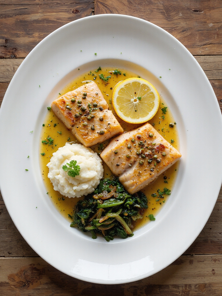 pan seared white fish with capers