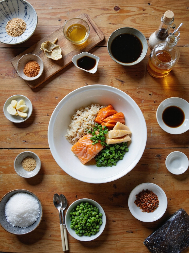 pantry driven savory salmon friedrice