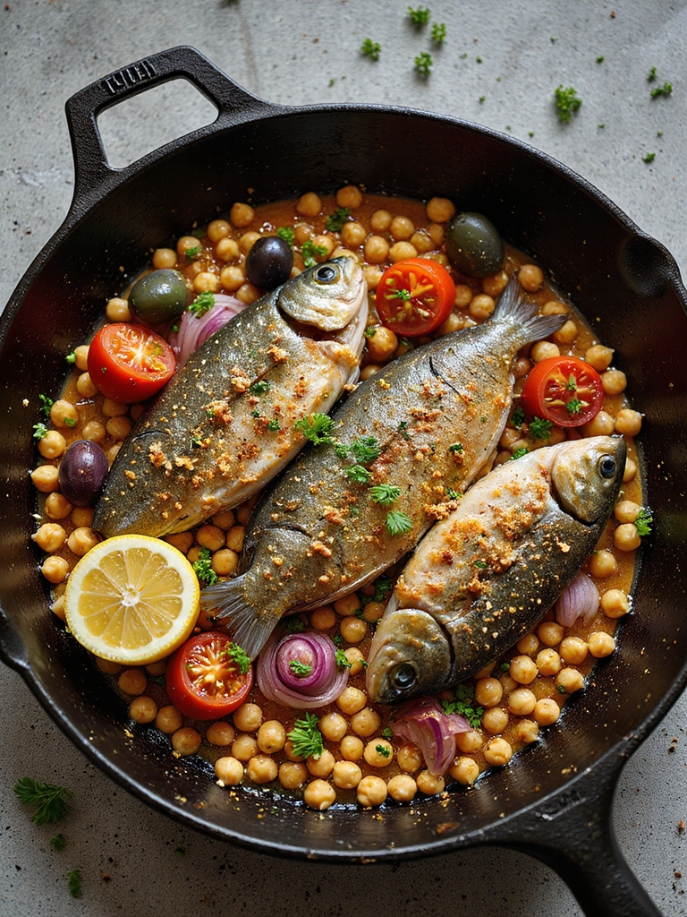 pantry friendly mediterranean sardine skillet