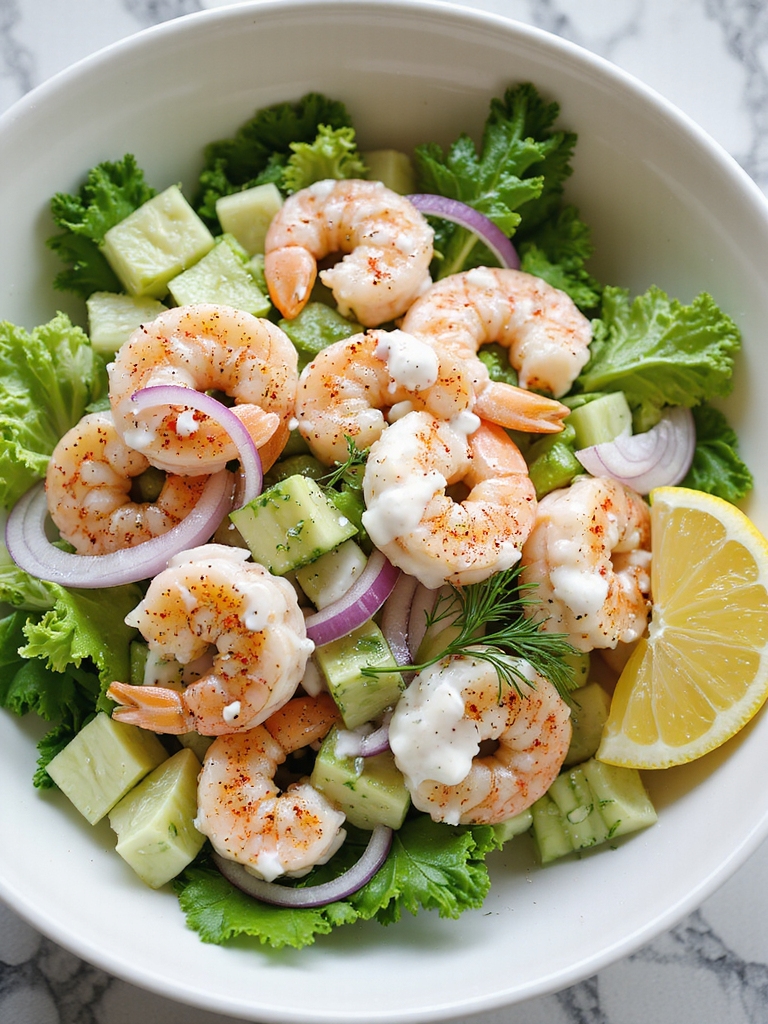prep shrimp salad components separately