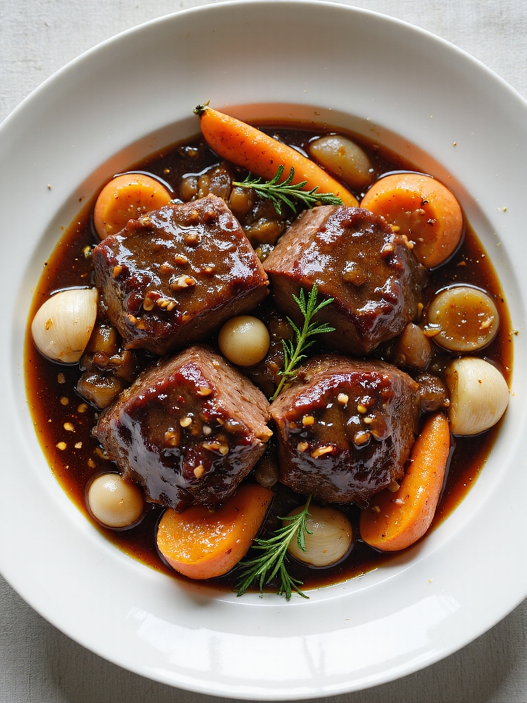 pressure braised bone in short ribs