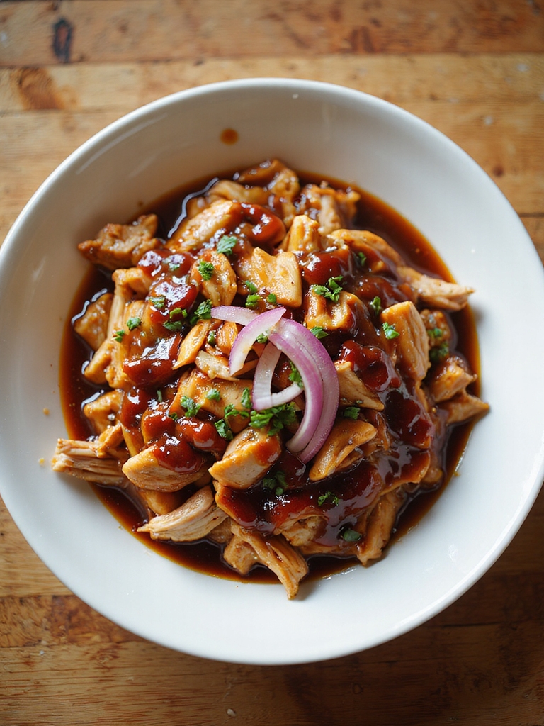 pressure cooked shredded bbq chicken