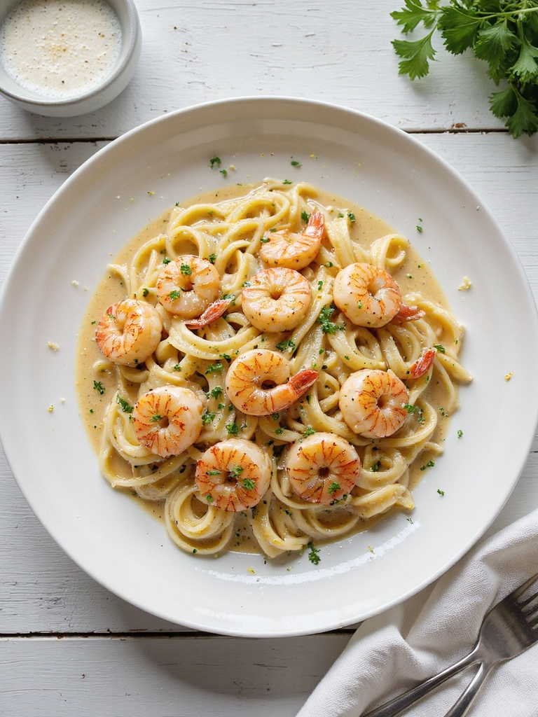 quick creamy garlic seafood pasta