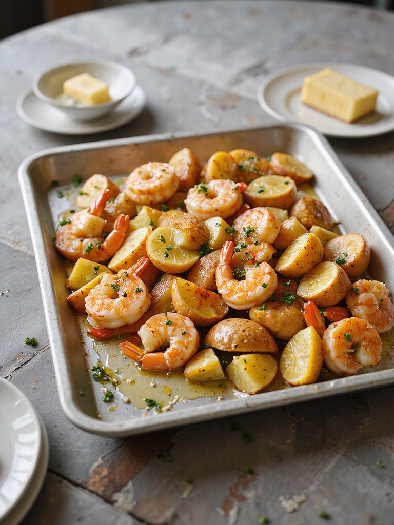 quick family sheet pan shrimp