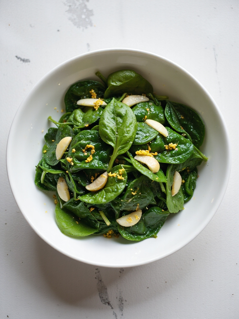 quick garlic lemon spinach