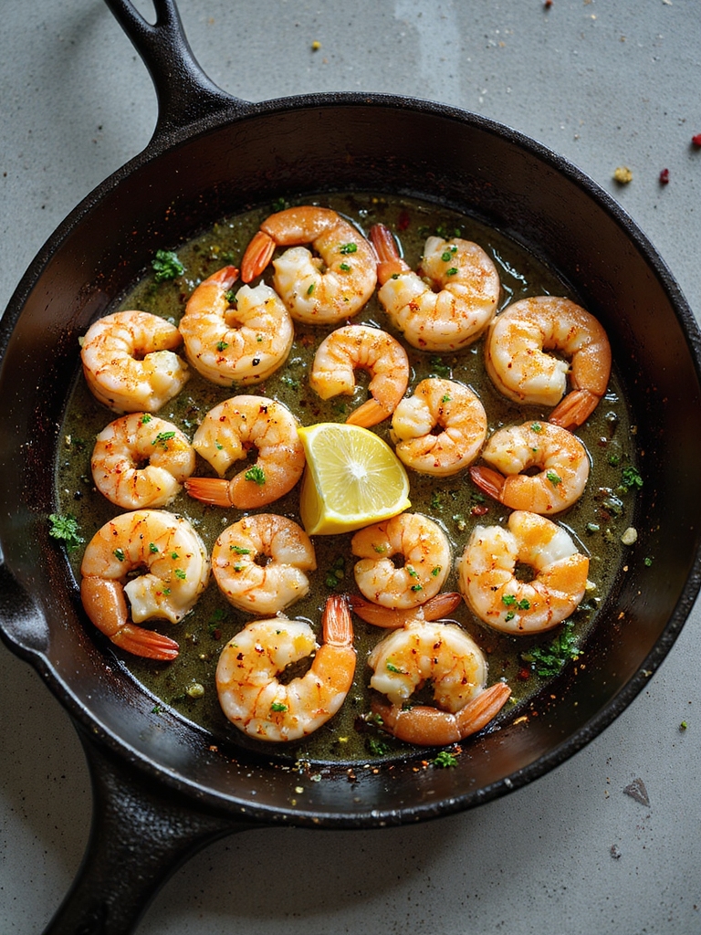 quick garlicky lemon butter shrimp