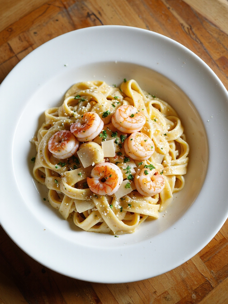 quick garlicky lemon shrimp fettuccine