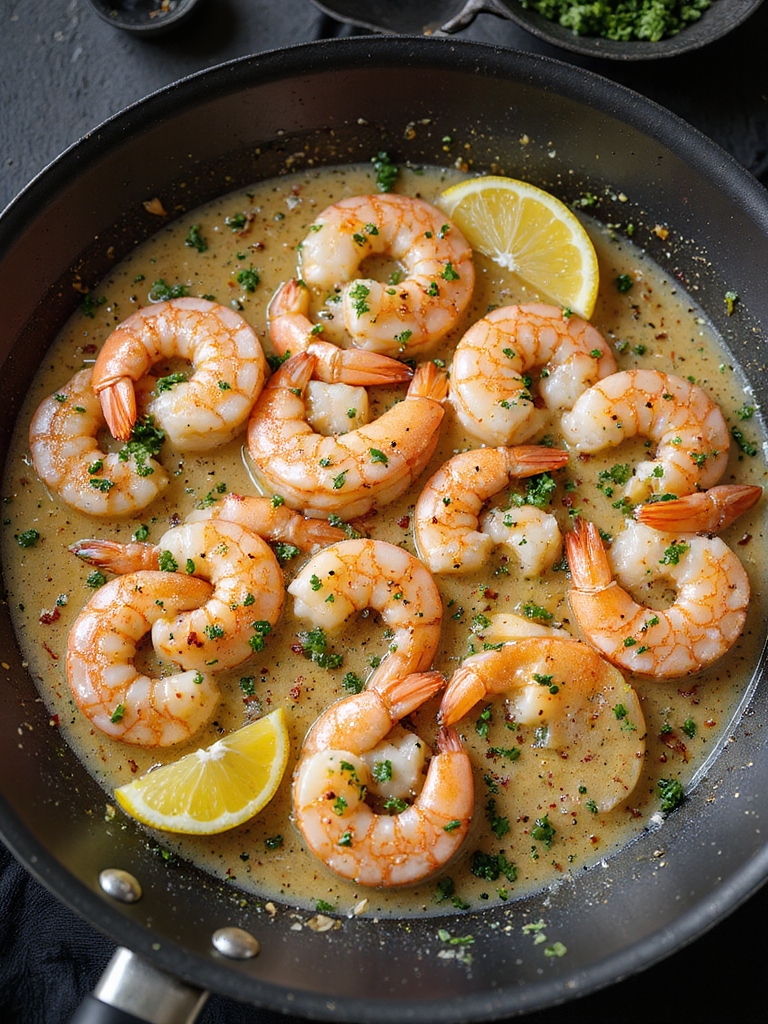 quick garlicky wine butter shrimp
