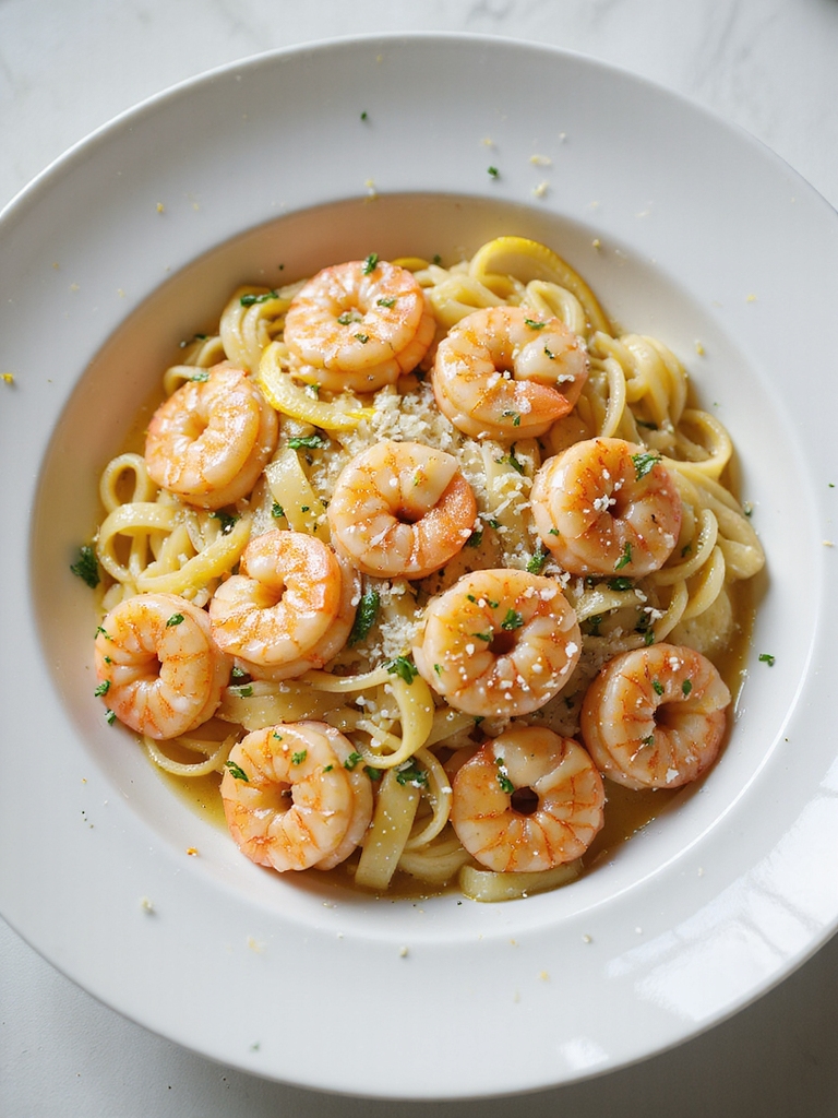 quick lemon garlic shrimp pasta