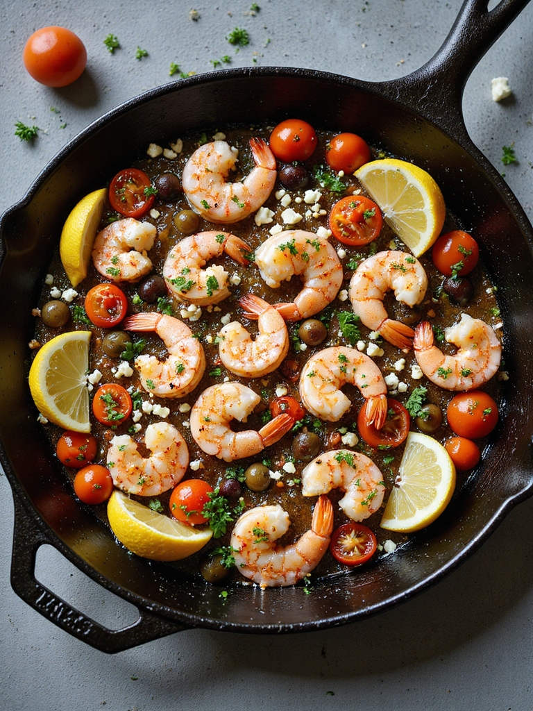 quick mediterranean shrimp skillet