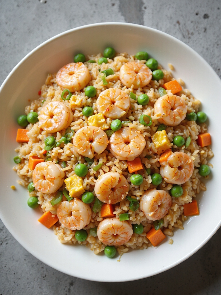 quick one pan shrimp fried rice