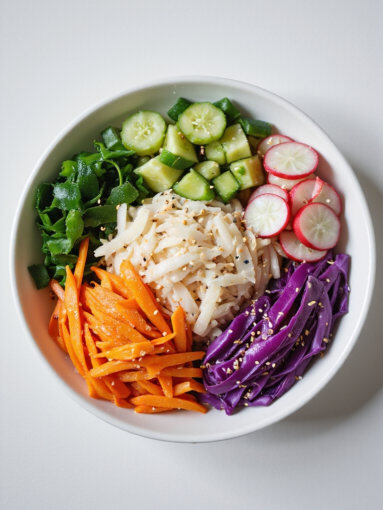 quick pickles and fresh toppings