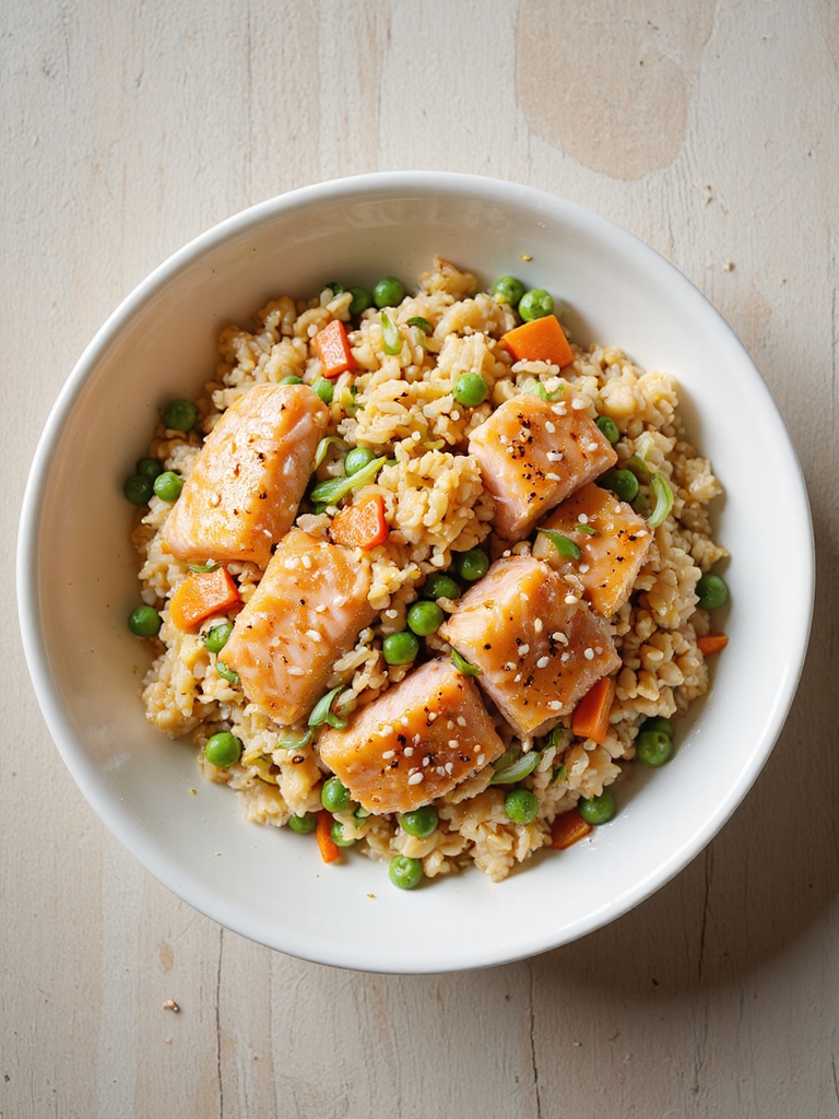 quick savory salmon fried rice