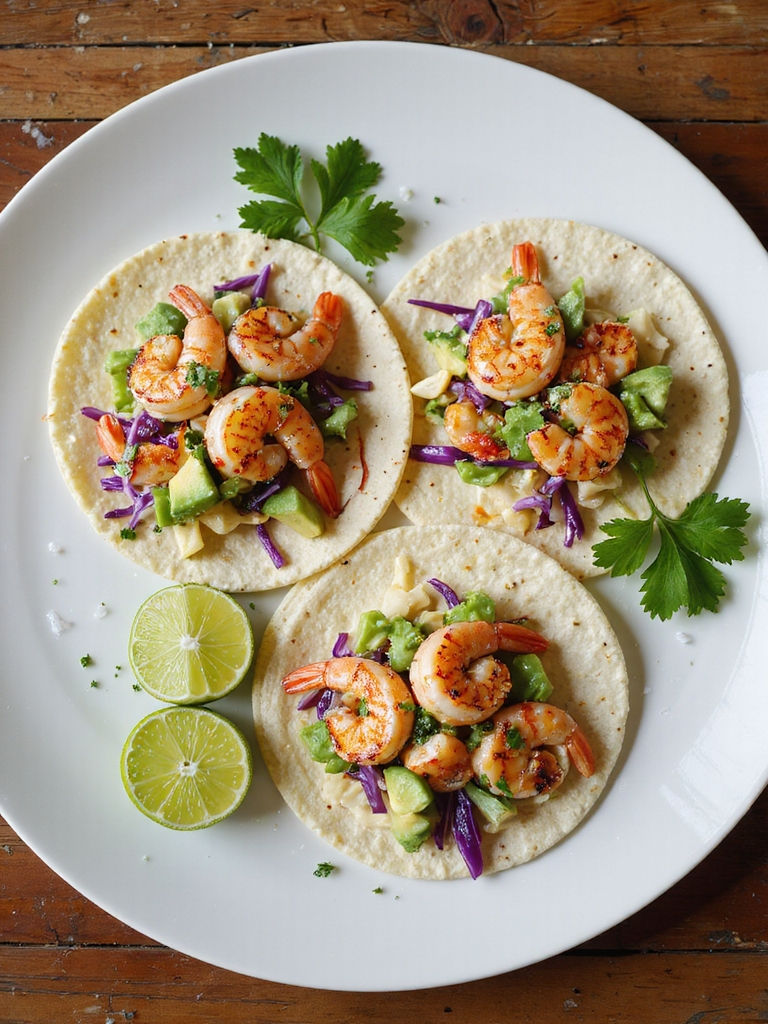 quick seared shrimp tacos