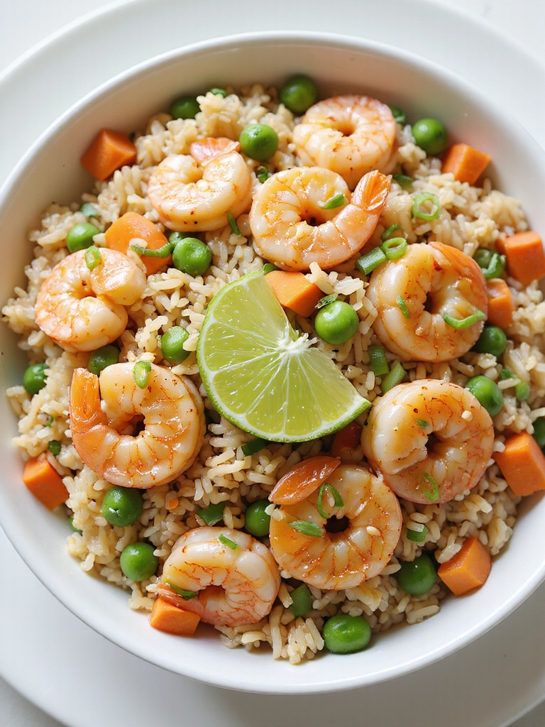 quick sesame shrimp fried rice