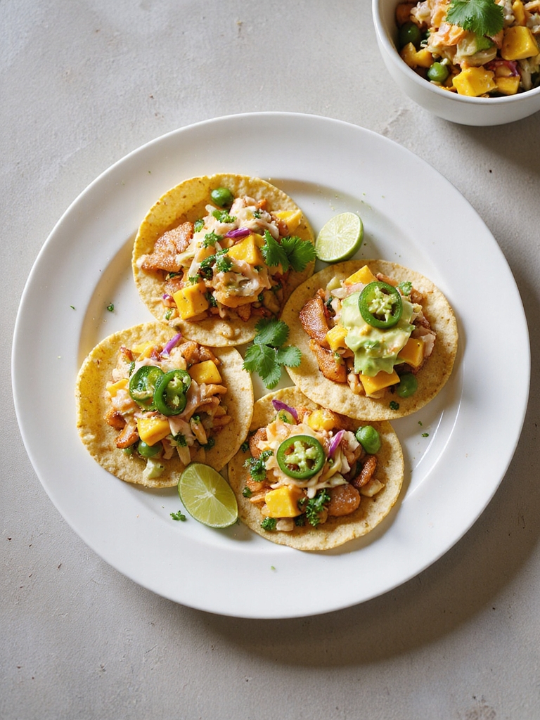 quick surimi tacos with mango