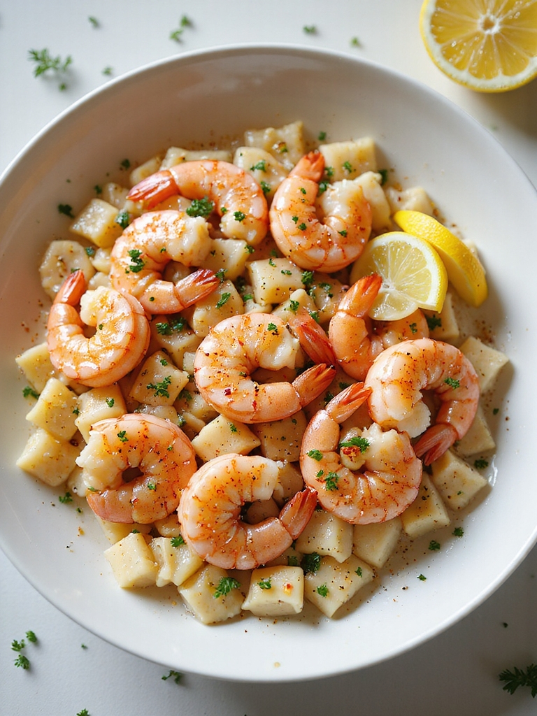 quickly seared chilled seasoned shrimp