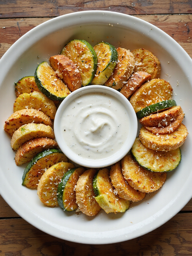 ranch crusted air fried zucchini