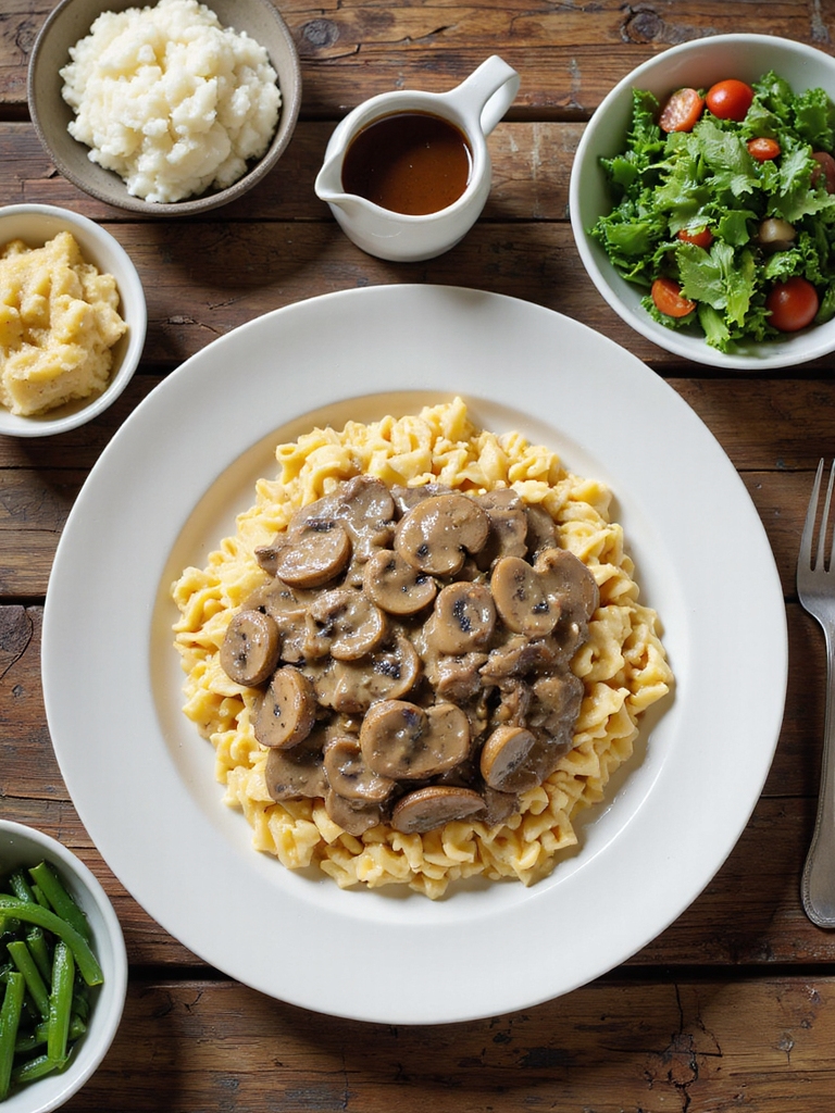 rich beef stroganoff accompaniments