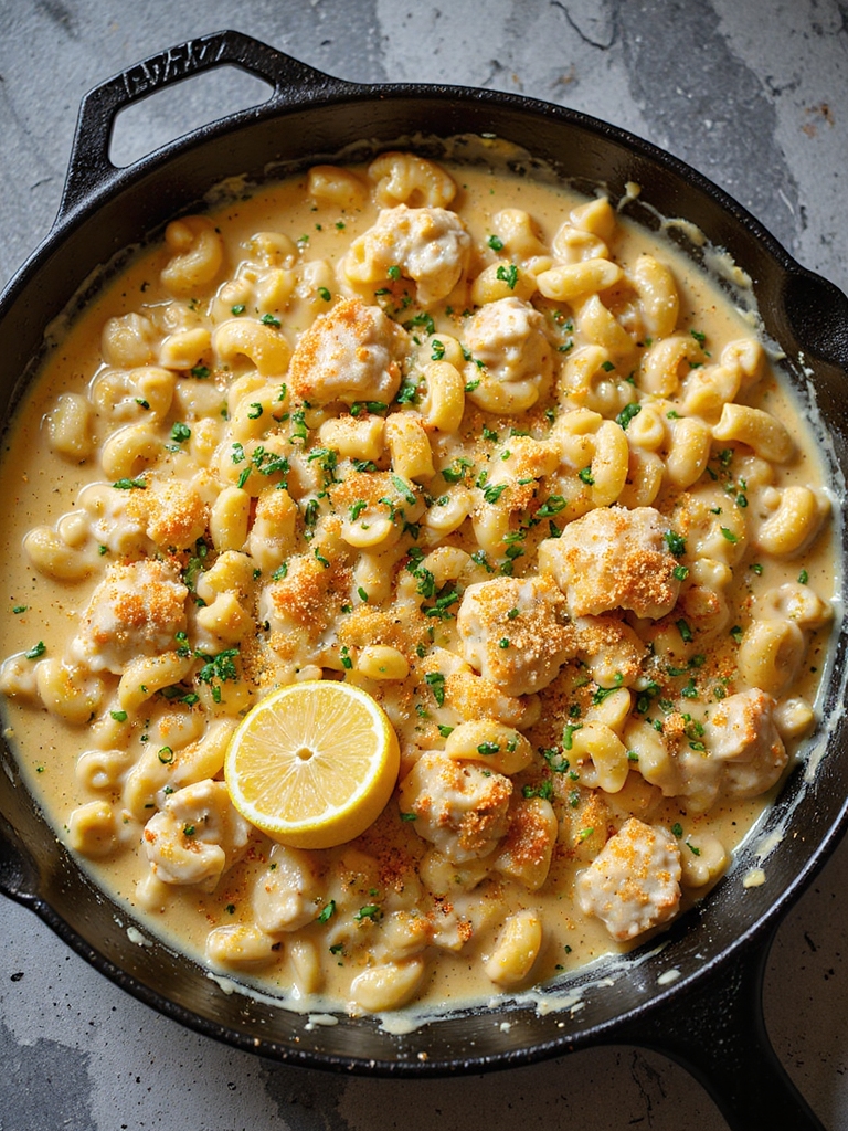 rich creamy crab macaroni