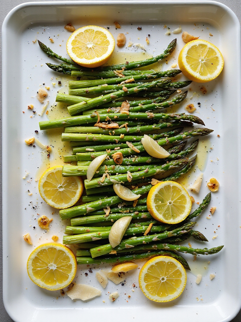 roasted lemon garlic asparagus side