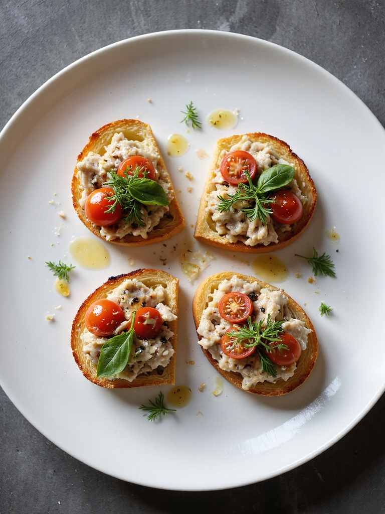 sardine toast with tomatoes