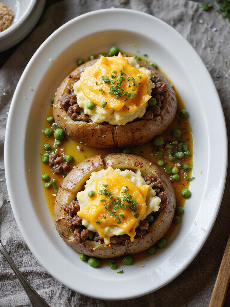 savory beef stuffed potatoes