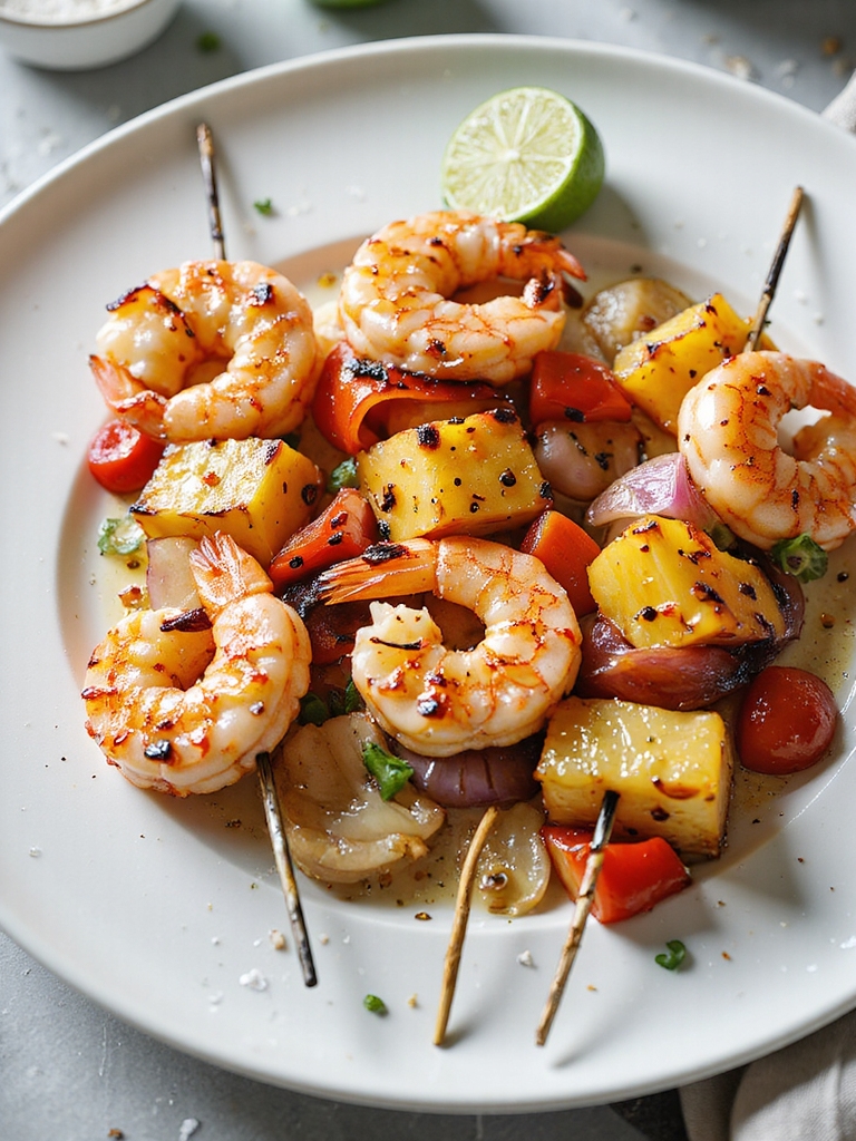 savory marinated bbq shrimp kabobs