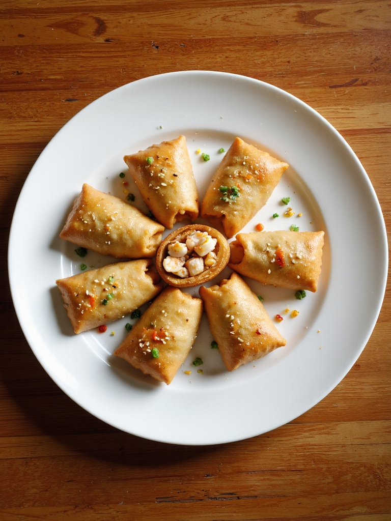 savory mixed seafood eggrolls