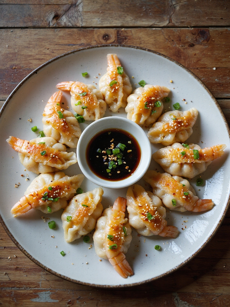 savory soy ginger shrimp dumplings
