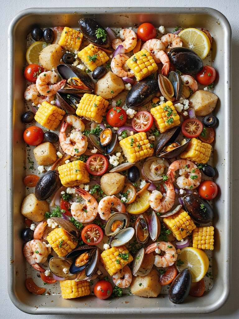 scaled mediterranean sheet pan boil