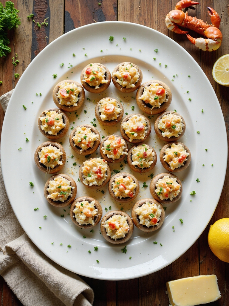 seafood stuffed mushroom savory appetizer