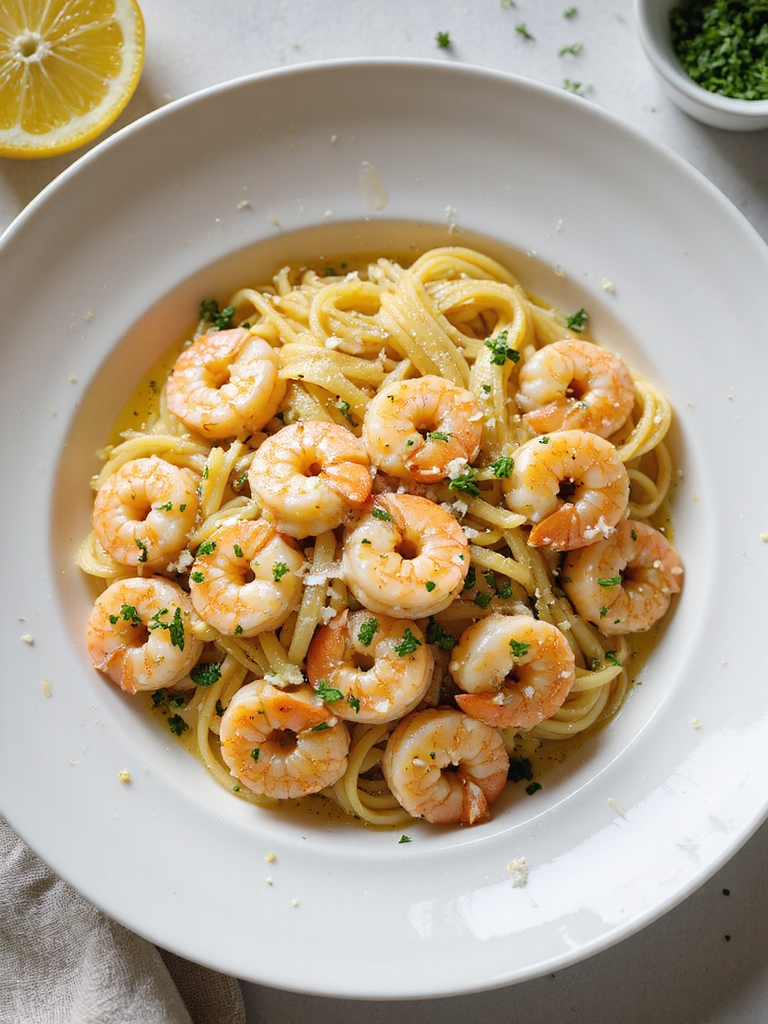 sear shrimp finish pasta