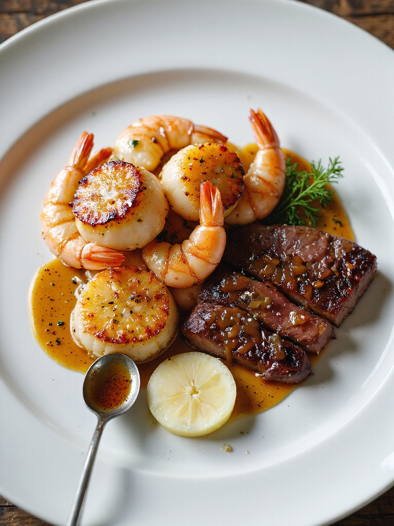 seared scallops buttered shrimp