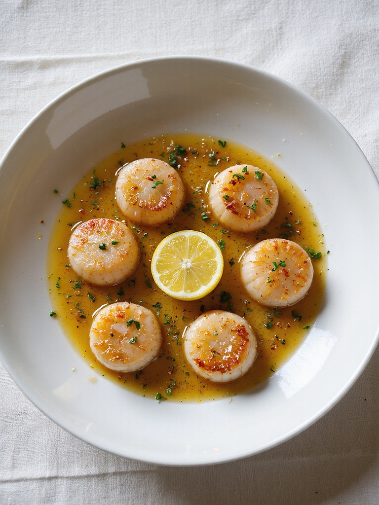 seared scallops with brown butter