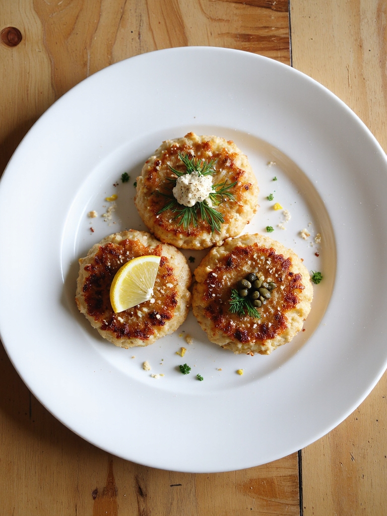 seasoned salmon cakes with options