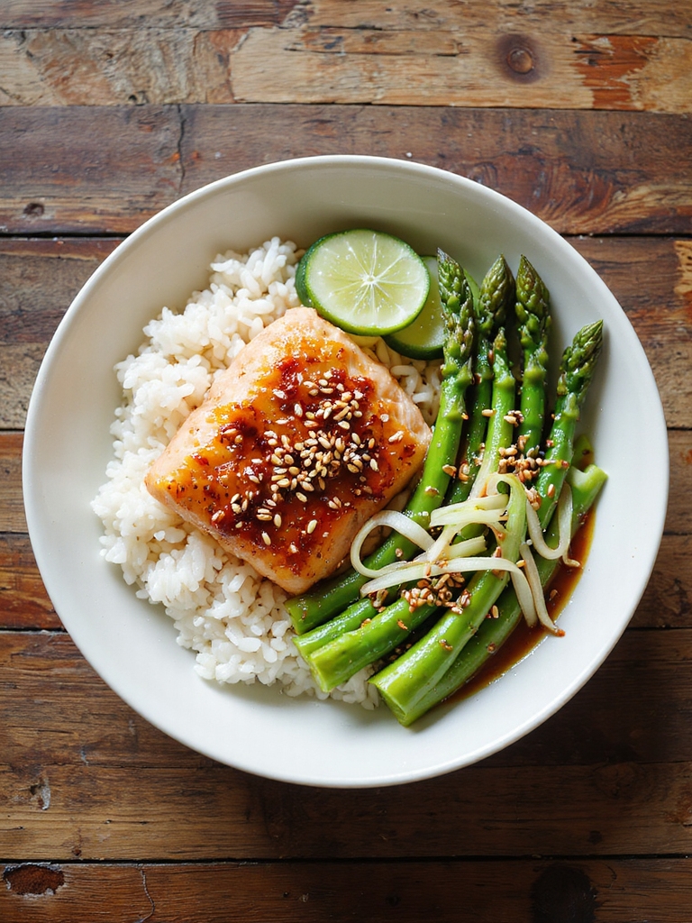 sesame ginger glazed salmon bowls