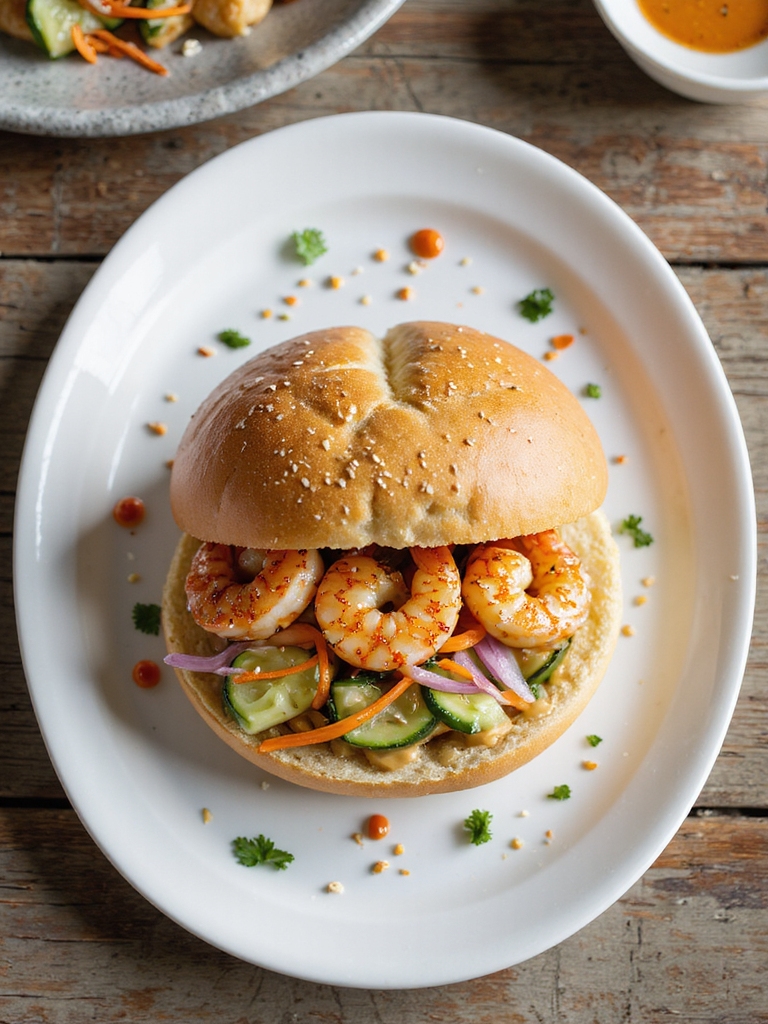sesame ginger shrimp pickled roll